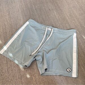 Vuori Teal Men's linerless Swim Shorts